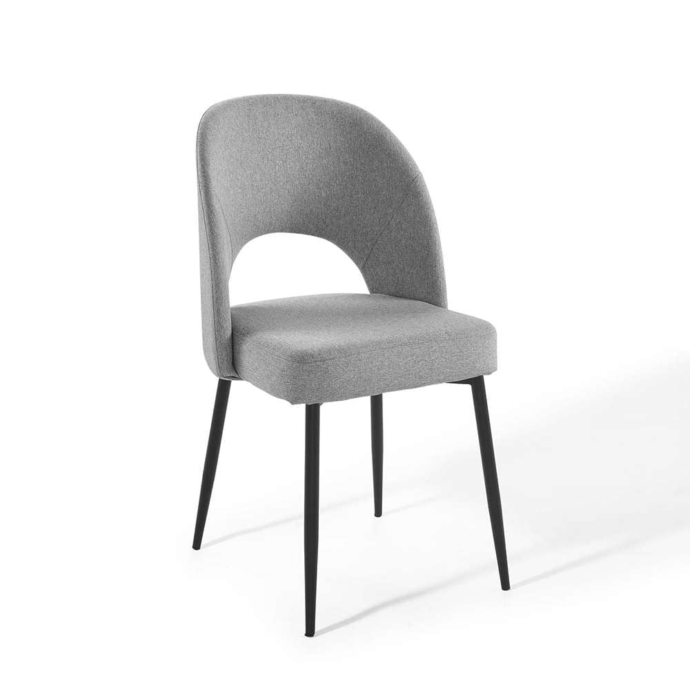 Modway - Rouse Upholstered Fabric Dining Side Chair - EEI-3801-BLK-LGR veiw 1