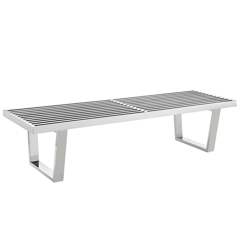 Modway - Sauna 5 Stainless Steel Bench - EEI-246-SLV veiw 1
