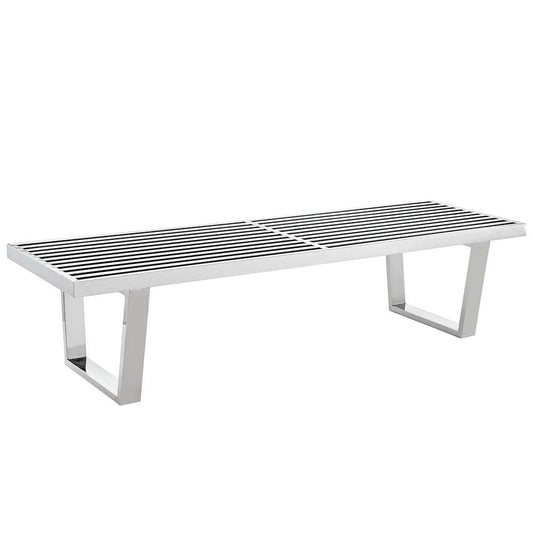 Modway - Sauna 5 Stainless Steel Bench - EEI-246-SLV veiw 1