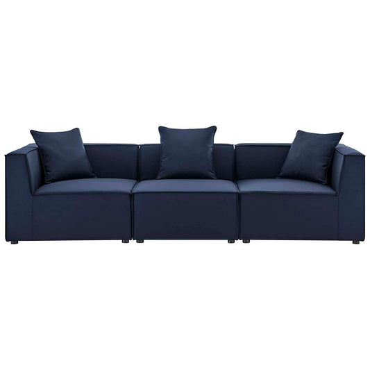 Modway - Saybrook Outdoor Patio Upholstered 3-Piece Sectional Sofa - EEI-4379-NAV veiw 1