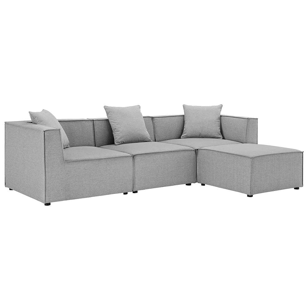 Modway - Saybrook Outdoor Patio Upholstered 4-Piece Sectional Sofa - EEI-4380-GRY veiw 1