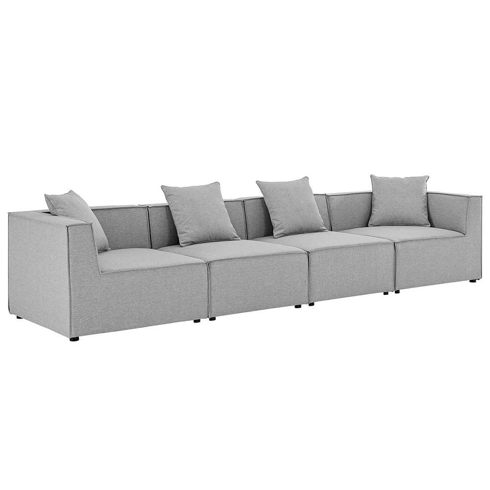 Modway - Saybrook Outdoor Patio Upholstered 4-Piece Sectional Sofa - EEI-4381-GRY veiw 1