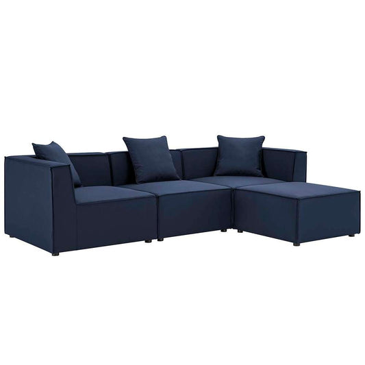Modway - Saybrook Outdoor Patio Upholstered 4-Piece Sectional Sofa - EEI-4380-NAV veiw 1