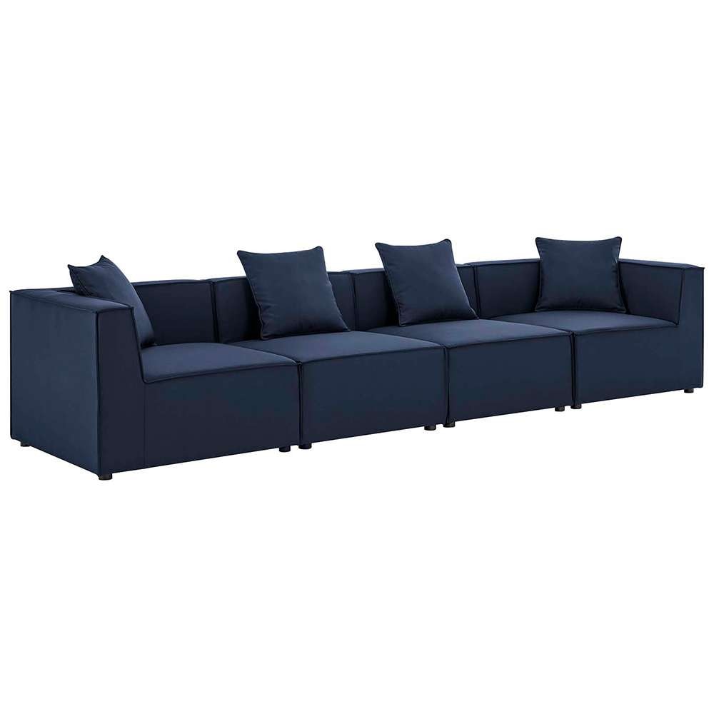 Modway - Saybrook Outdoor Patio Upholstered 4-Piece Sectional Sofa - EEI-4381-NAV veiw 1