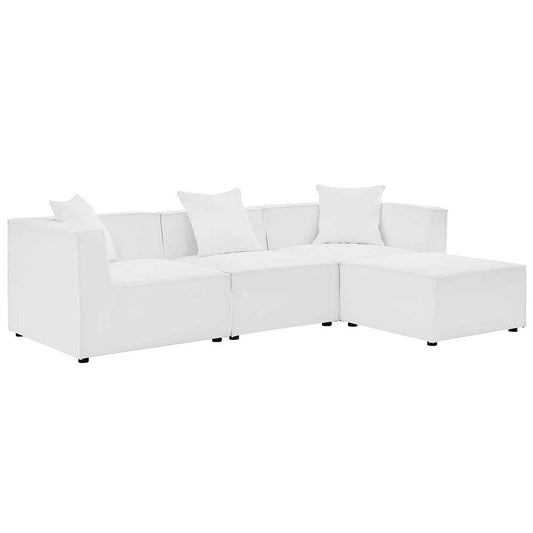 Modway - Saybrook Outdoor Patio Upholstered 4-Piece Sectional Sofa - EEI-4380-WHI veiw 1