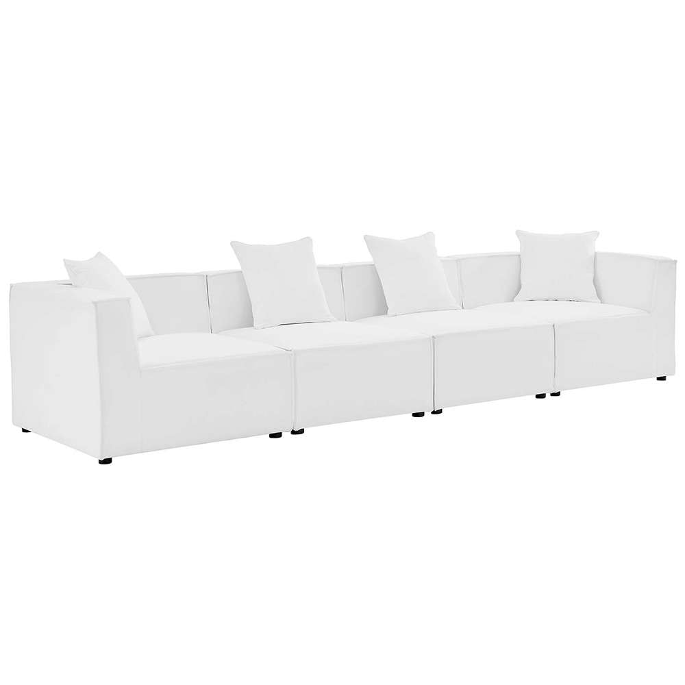 Modway - Saybrook Outdoor Patio Upholstered 4-Piece Sectional Sofa - EEI-4381-WHI veiw 1