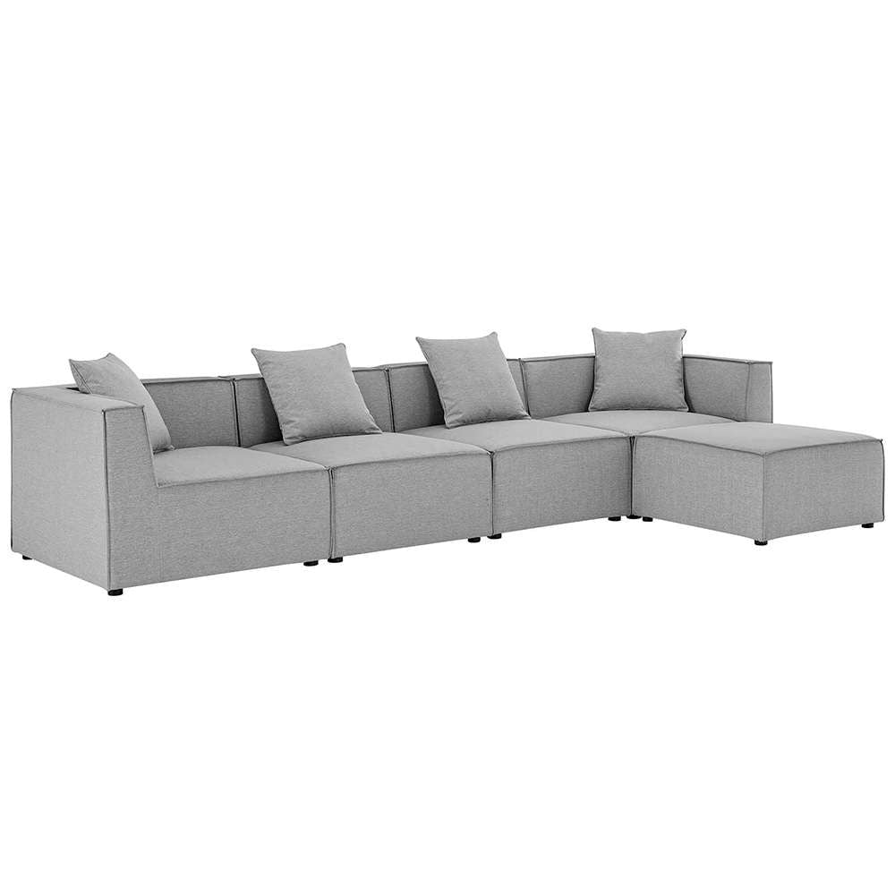 Modway - Saybrook Outdoor Patio Upholstered 5-Piece Sectional Sofa - EEI-4382-GRY veiw 1