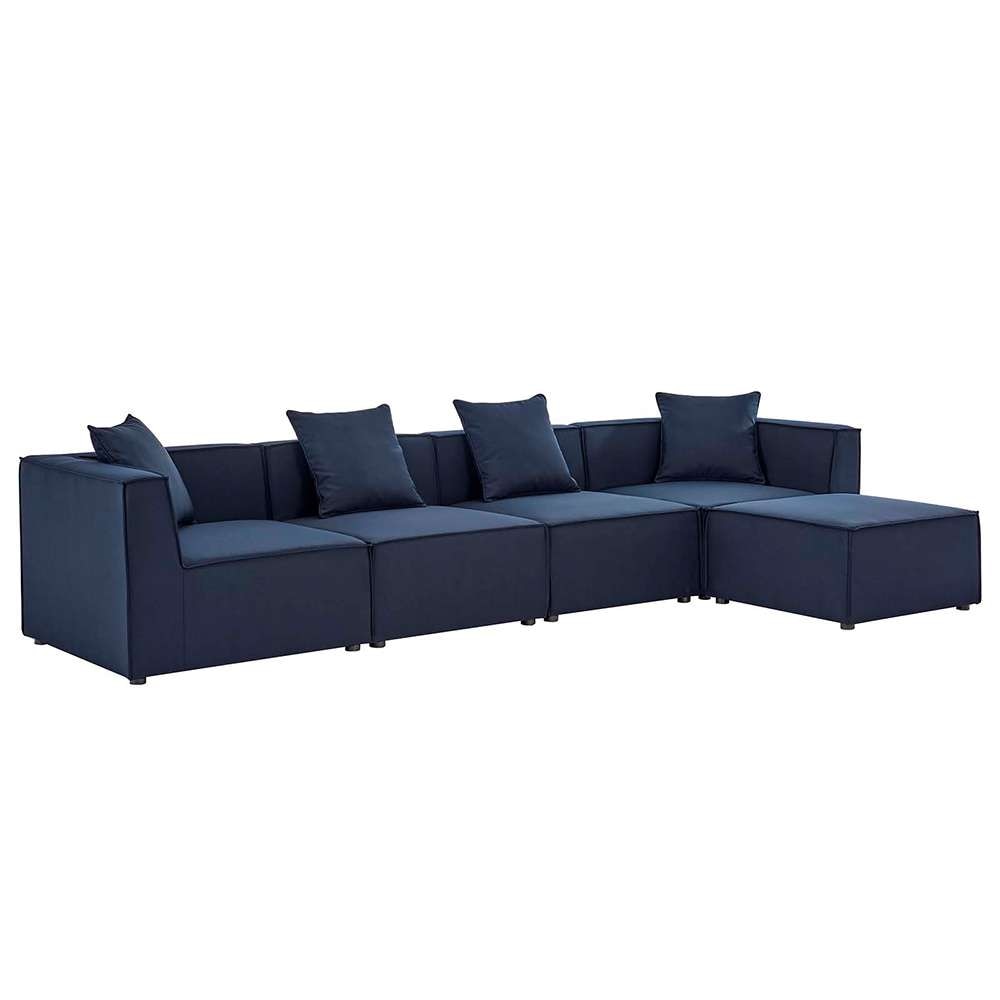 Modway - Saybrook Outdoor Patio Upholstered 5-Piece Sectional Sofa - EEI-4382-NAV veiw 1