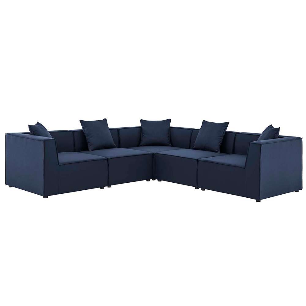 Modway - Saybrook Outdoor Patio Upholstered 5-Piece Sectional Sofa - EEI-4384-NAV veiw 1