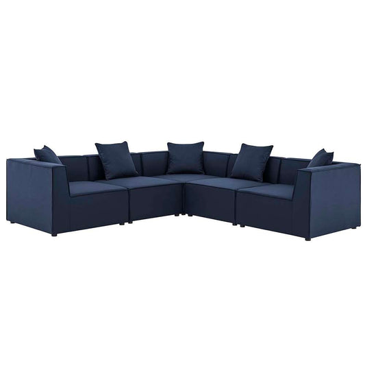 Modway - Saybrook Outdoor Patio Upholstered 5-Piece Sectional Sofa - EEI-4384-NAV veiw 1