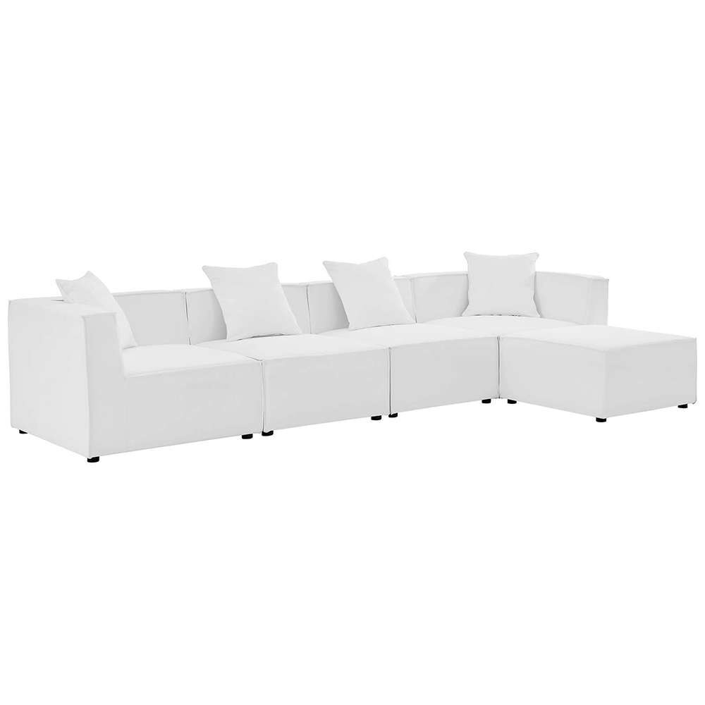 Modway - Saybrook Outdoor Patio Upholstered 5-Piece Sectional Sofa - EEI-4382-WHI veiw 1