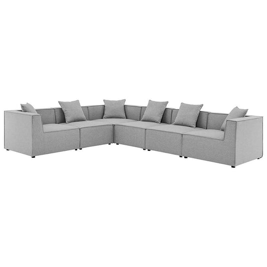 Modway - Saybrook Outdoor Patio Upholstered 6-Piece Sectional Sofa - EEI-4385-GRY veiw 1