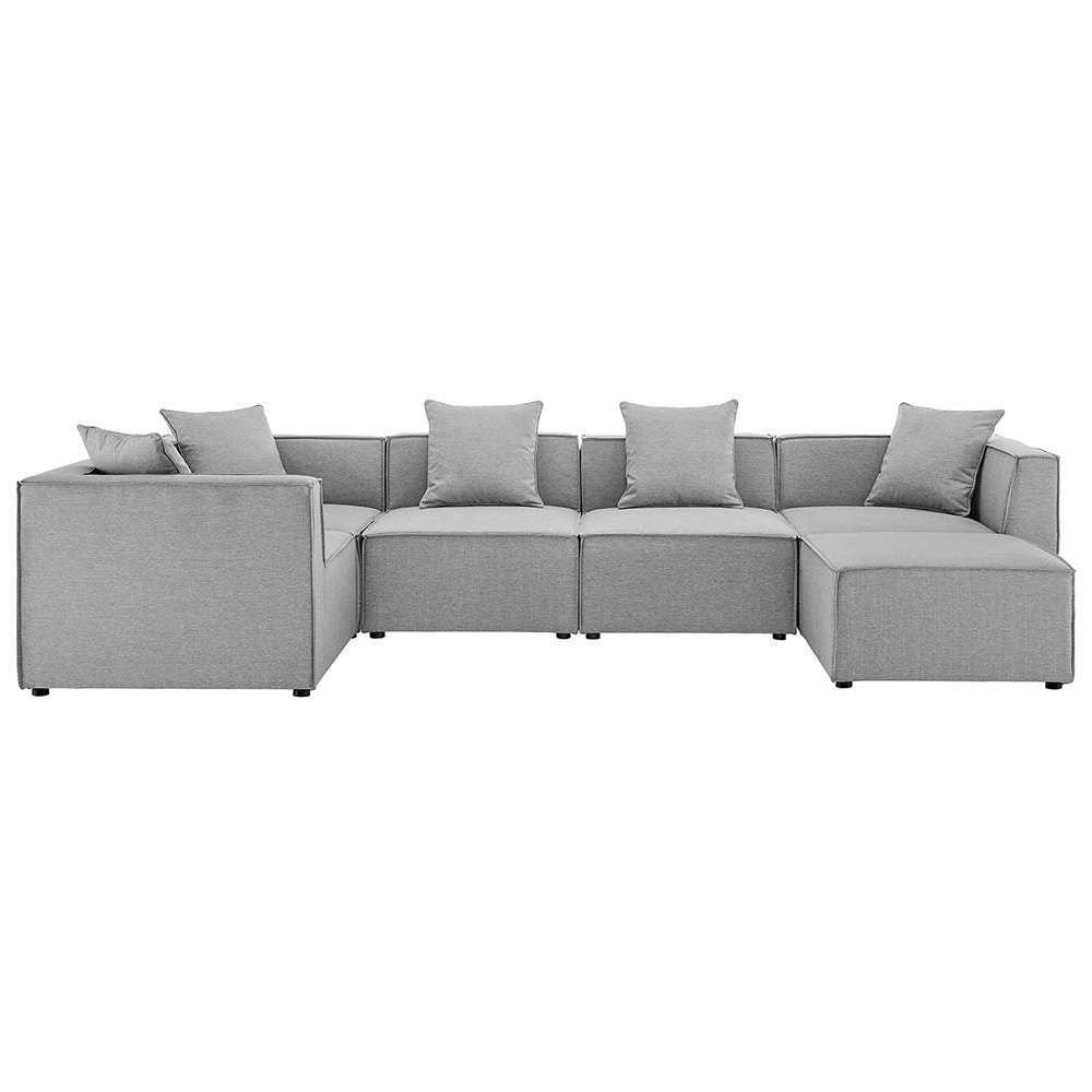 Modway - Saybrook Outdoor Patio Upholstered 6-Piece Sectional Sofa - EEI-4386-GRY veiw 1