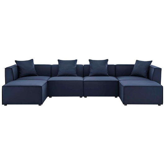 Modway - Saybrook Outdoor Patio Upholstered 6-Piece Sectional Sofa - EEI-4383-NAV veiw 1