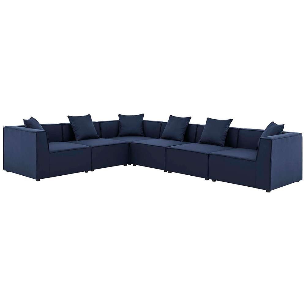 Modway - Saybrook Outdoor Patio Upholstered 6-Piece Sectional Sofa - EEI-4385-NAV veiw 1