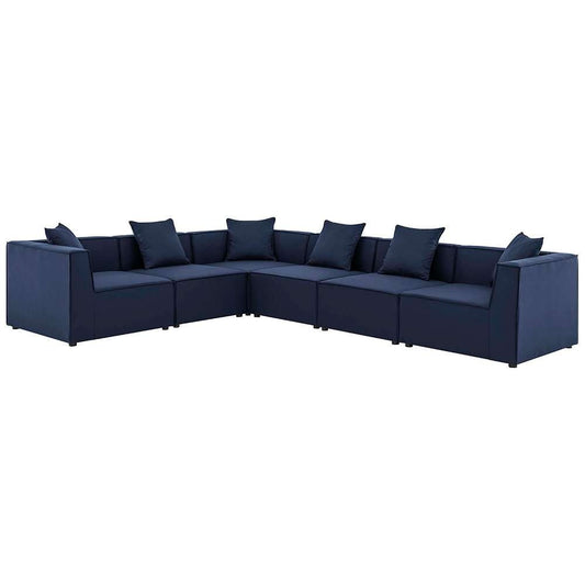 Modway - Saybrook Outdoor Patio Upholstered 6-Piece Sectional Sofa - EEI-4385-NAV veiw 1
