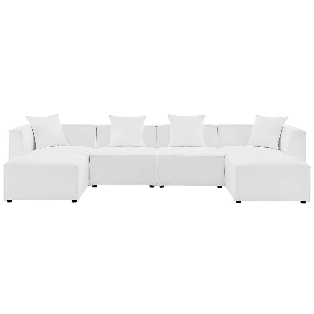 Modway - Saybrook Outdoor Patio Upholstered 6-Piece Sectional Sofa - EEI-4383-WHI veiw 1