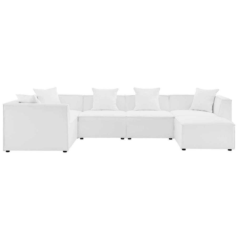 Modway - Saybrook Outdoor Patio Upholstered 6-Piece Sectional Sofa - EEI-4386-WHI veiw 1