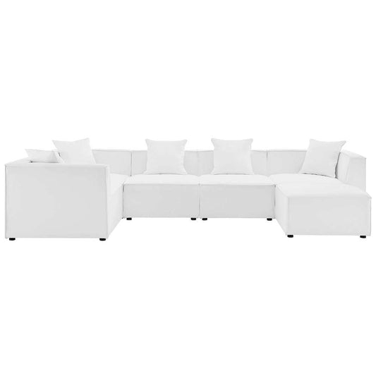 Modway - Saybrook Outdoor Patio Upholstered 6-Piece Sectional Sofa - EEI-4386-WHI veiw 1