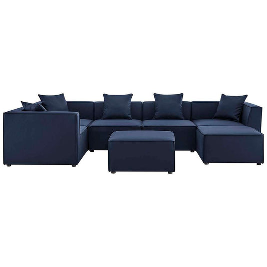 Modway - Saybrook Outdoor Patio Upholstered 7-Piece Sectional Sofa - EEI-4387-NAV veiw 1