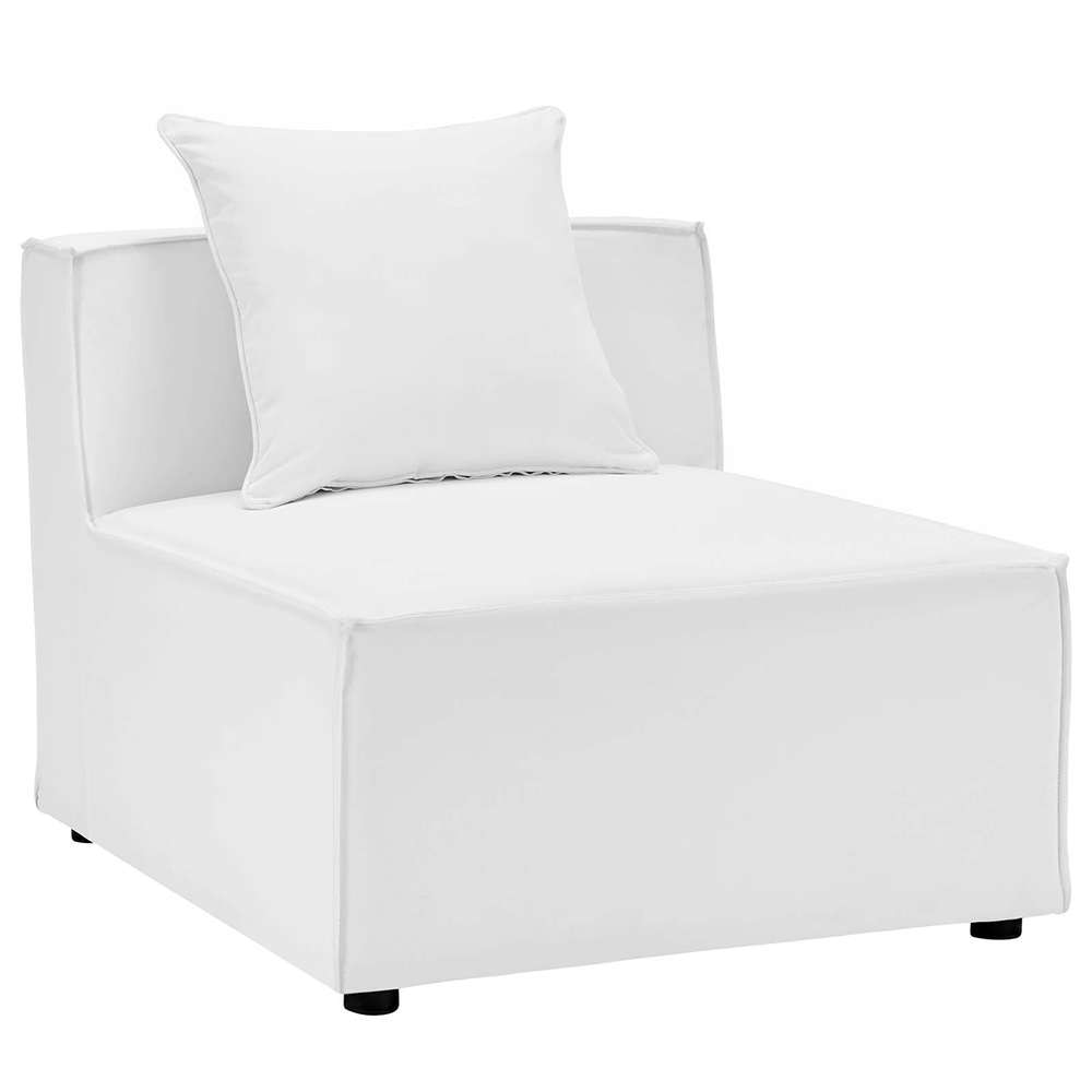 Modway - Saybrook Outdoor Patio Upholstered Sectional Sofa Armless Chair - EEI-4209-WHI veiw 1