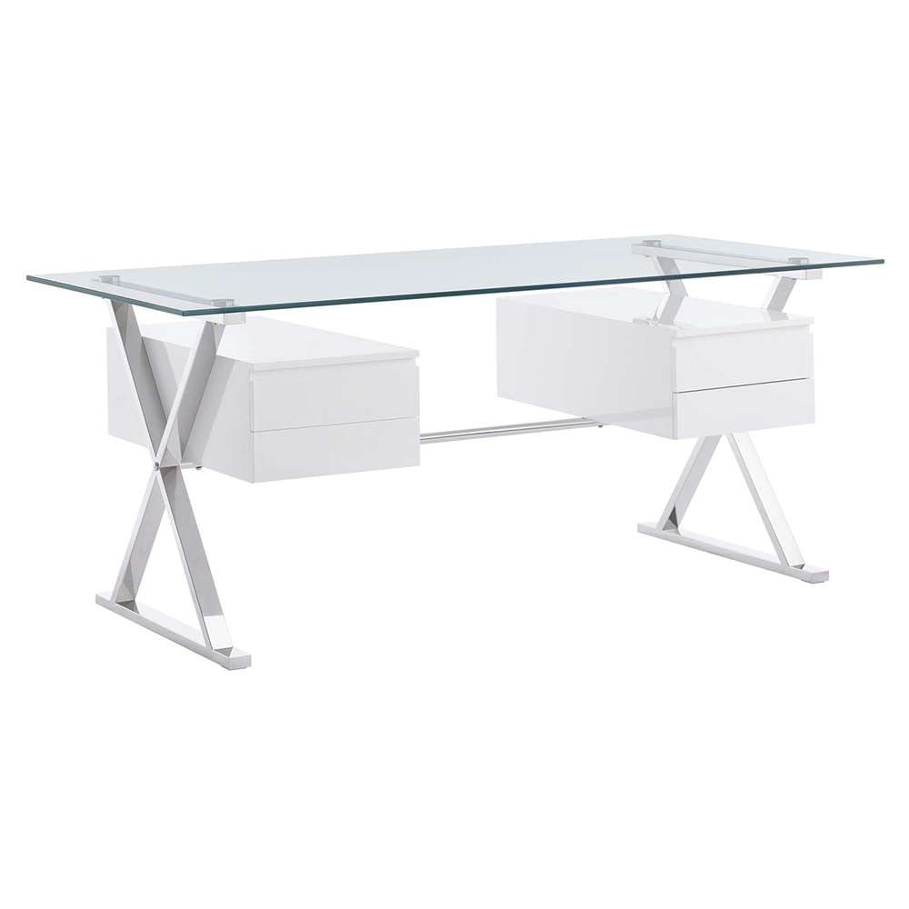 Modway - Sector 71in Glass Top Glass Office Desk - EEI-6226-WHI veiw 1