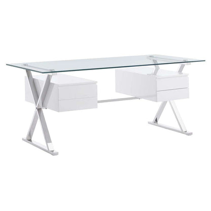 Modway - Sector 71in Glass Top Glass Office Desk - EEI-6226-WHI veiw 1