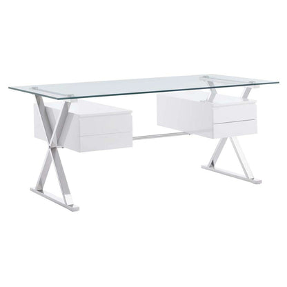 Modway - Sector 71in Glass Top Glass Office Desk - EEI-6226-WHI veiw 2