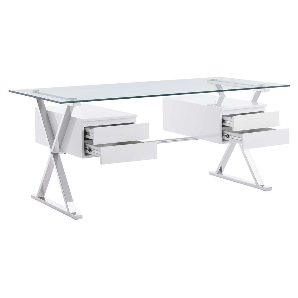 Modway - Sector 71in Glass Top Glass Office Desk - EEI-6226-WHI veiw 3