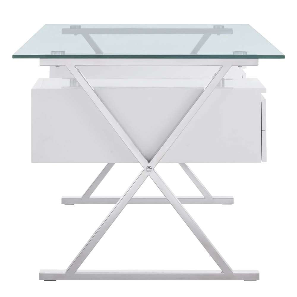 Modway - Sector 71in Glass Top Glass Office Desk - EEI-6226-WHI veiw 4