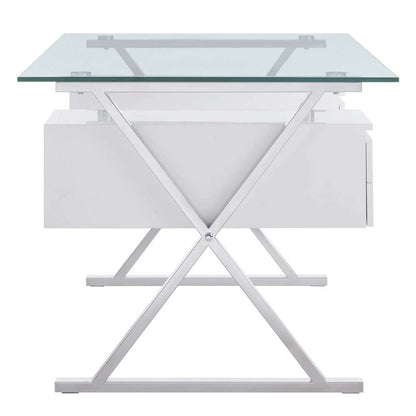 Modway - Sector 71in Glass Top Glass Office Desk - EEI-6226-WHI veiw 4