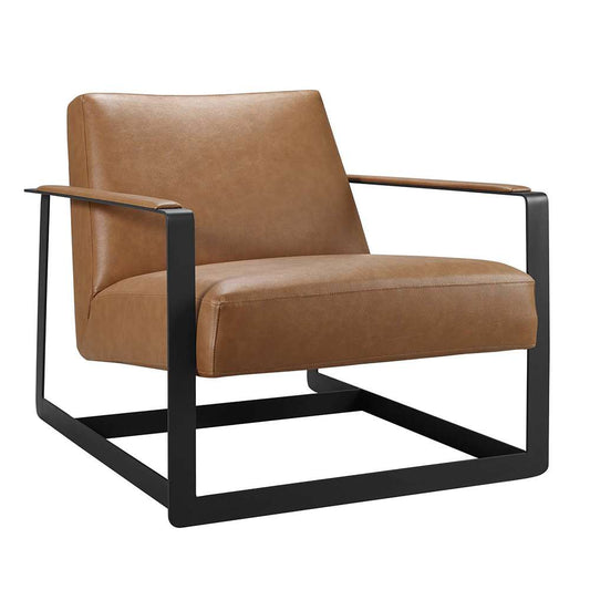 Modway - Seg Vegan Leather Accent Chair - EEI-2075-TAN veiw 1