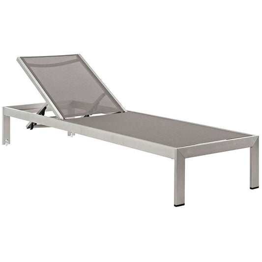 Modway - Shore Outdoor Patio Aluminum Mesh Chaise - EEI-2249-SLV-GRY veiw 1