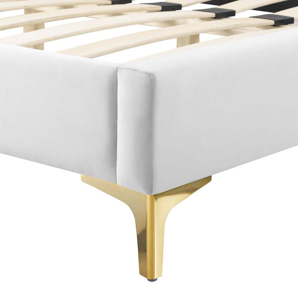 Modway - Sienna Performance Velvet Full Platform Bed - MOD-6912-WHI veiw 4