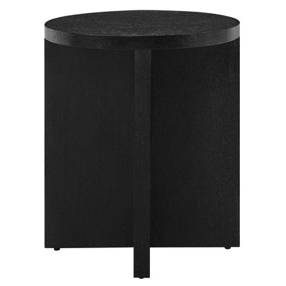 Modway - Silas Round Mango Wood Side Table - EEI-6579-BLK veiw 3
