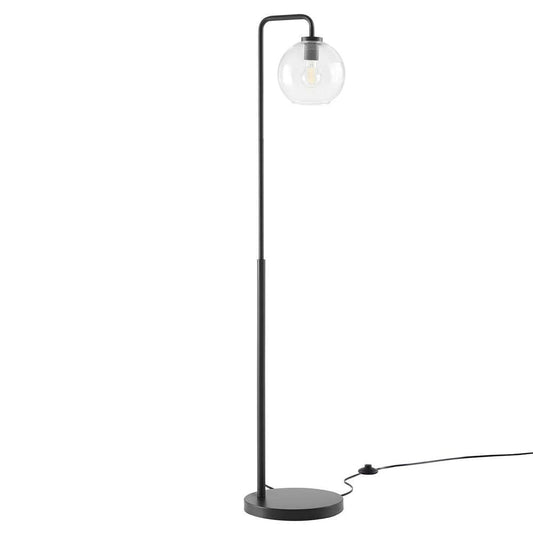 Modway - Silo Glass Globe Glass and Metal Floor Lamp - EEI-5616-BLK veiw 2