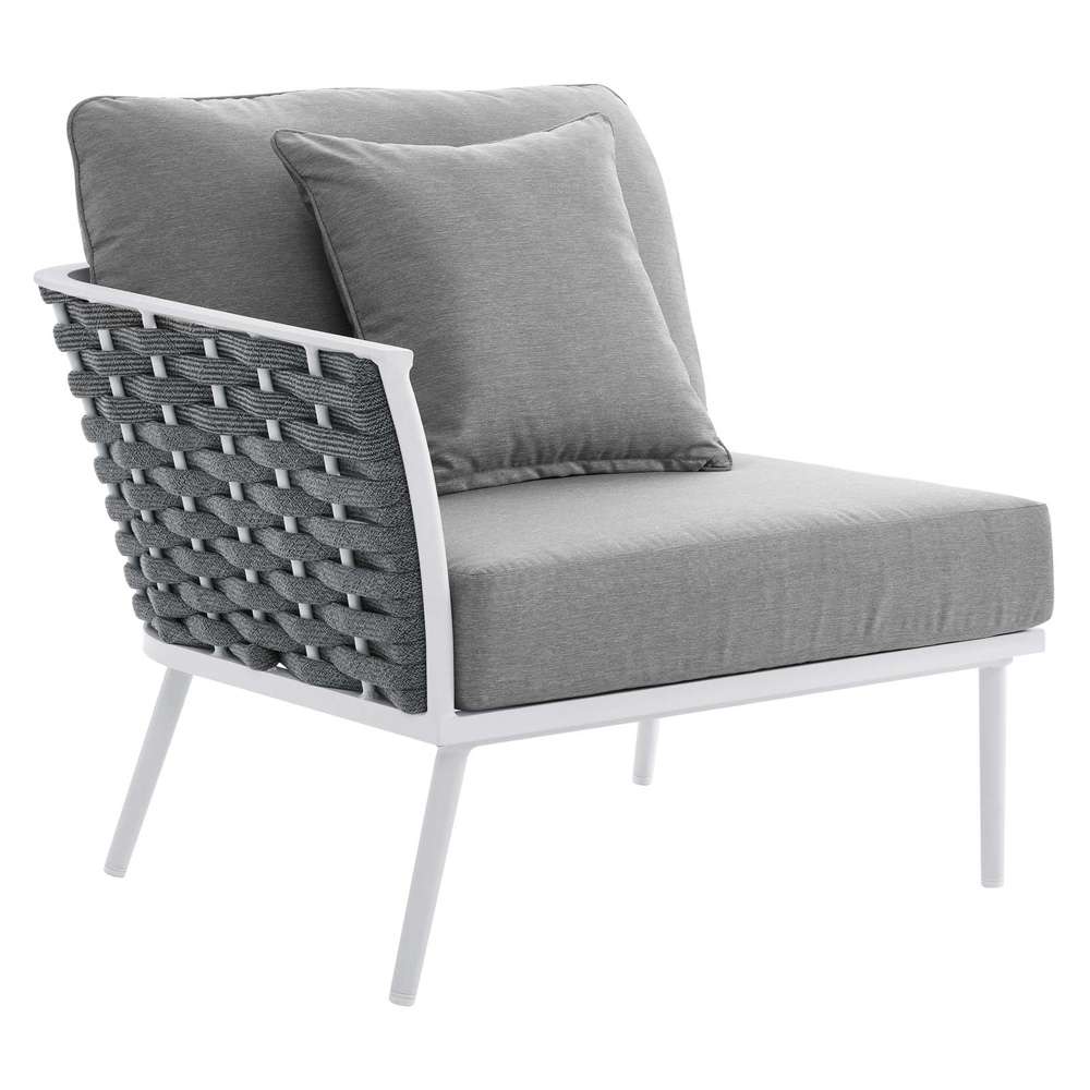 Modway - Stance 4 Piece Outdoor Patio Aluminum Sectional Sofa Set - EEI-5755-WHI-GRY veiw 4