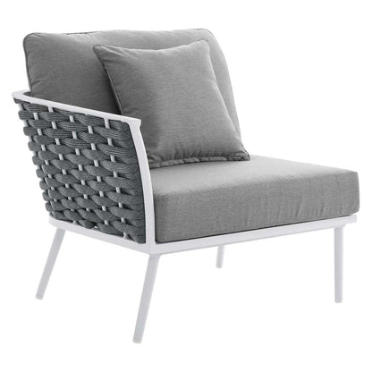 Modway - Stance 4 Piece Outdoor Patio Aluminum Sectional Sofa Set - EEI-5755-WHI-GRY veiw 4
