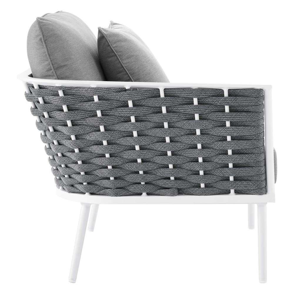 Modway - Stance 4 Piece Outdoor Patio Aluminum Sectional Sofa Set - EEI-5755-WHI-GRY veiw 6