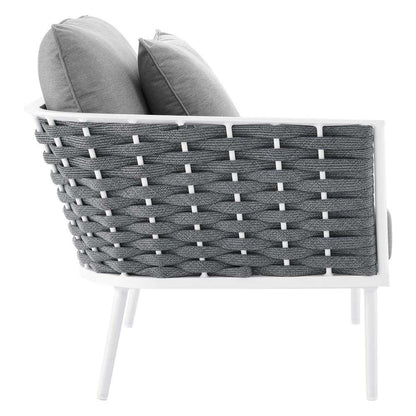 Modway - Stance 4 Piece Outdoor Patio Aluminum Sectional Sofa Set - EEI-5755-WHI-GRY veiw 6