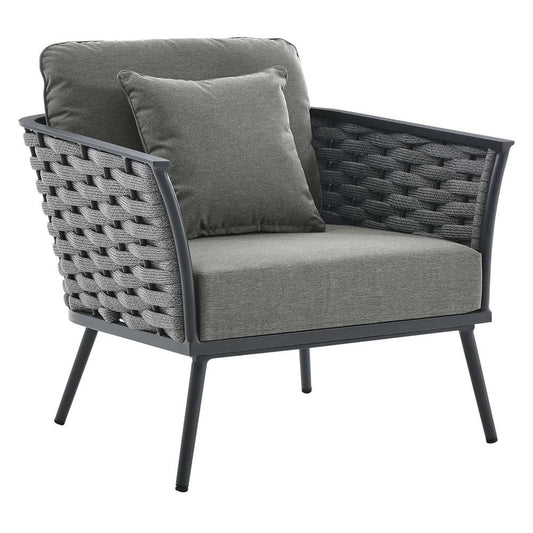 Modway - Stance Outdoor Patio Aluminum Armchair - EEI-3054-GRY-CHA veiw 1