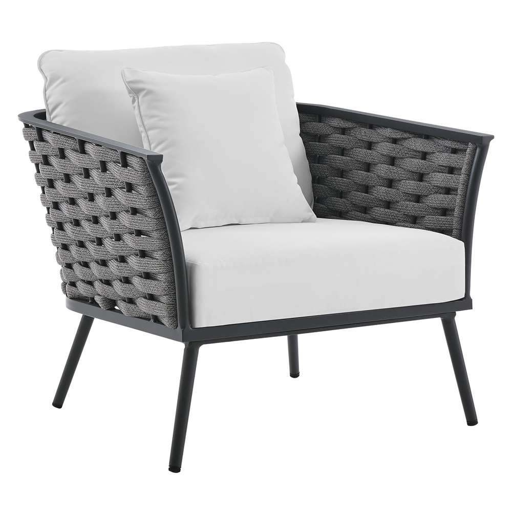 Modway - Stance Outdoor Patio Aluminum Armchair - EEI-3054-GRY-WHI veiw 1