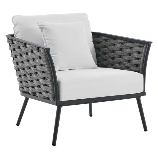 Modway - Stance Outdoor Patio Aluminum Armchair - EEI-3054-GRY-WHI veiw 1