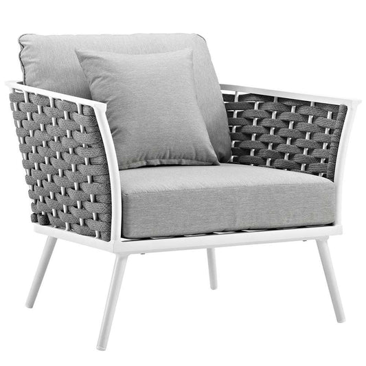 Modway - Stance Outdoor Patio Aluminum Armchair - EEI-3054-WHI-GRY veiw 1