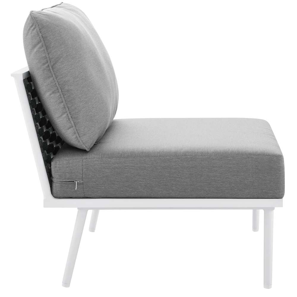 Modway - Stance Outdoor Patio Aluminum Armless Chair - EEI-5568-WHI-GRY veiw 4