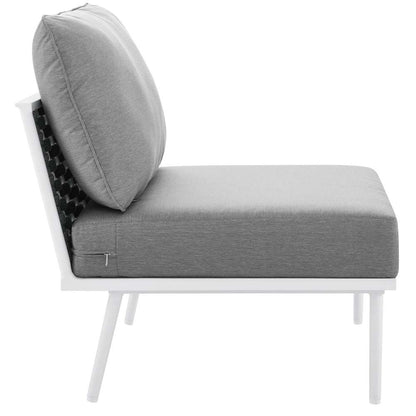 Modway - Stance Outdoor Patio Aluminum Armless Chair - EEI-5568-WHI-GRY veiw 4