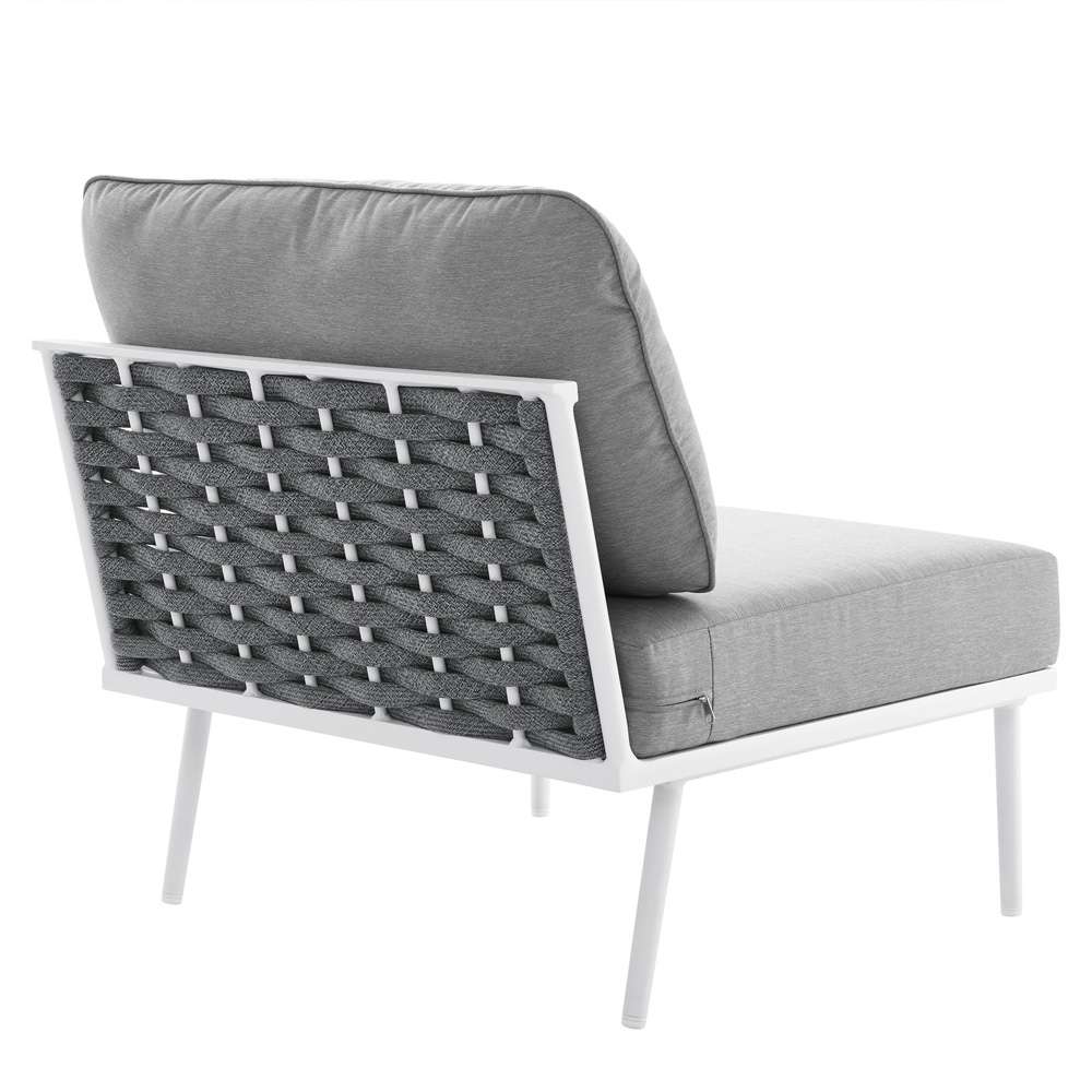 Modway - Stance Outdoor Patio Aluminum Armless Chair - EEI-5568-WHI-GRY veiw 5