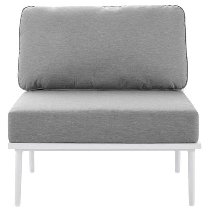 Modway - Stance Outdoor Patio Aluminum Armless Chair - EEI-5568-WHI-GRY veiw 6