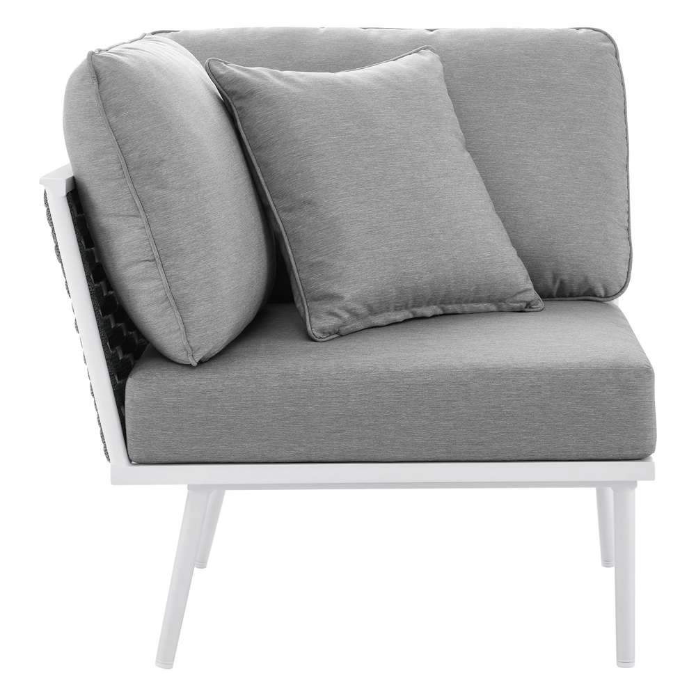 Modway - Stance Outdoor Patio Aluminum Corner Chair - EEI-5567-WHI-GRY veiw 2