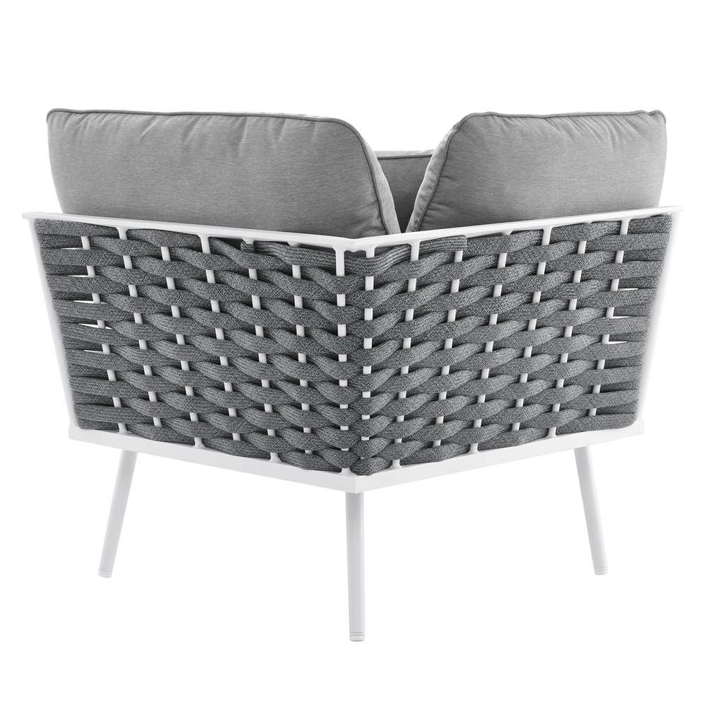 Modway - Stance Outdoor Patio Aluminum Corner Chair - EEI-5567-WHI-GRY veiw 4